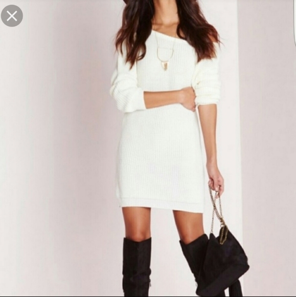 Missguided Dresses & Skirts - Missguided Ayvan off shoulder sweater dress S/M